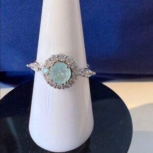 Elegant Silver and Blue Gemstone Ring